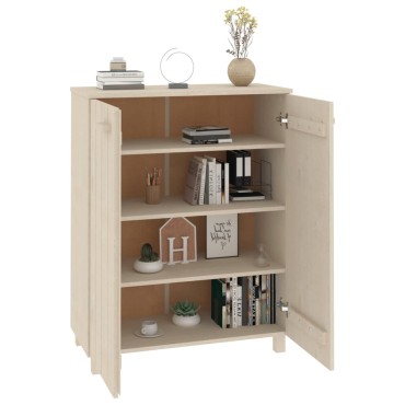 vidaXL Παπουτσοθήκη HAMAR Καφέ Μελί 85x40x108cm Μασίφ Ξύλο Πεύκου