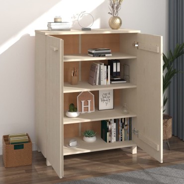 vidaXL Παπουτσοθήκη HAMAR Καφέ Μελί 85x40x108cm Μασίφ Ξύλο Πεύκου