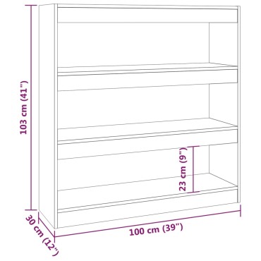 vidaXL Βιβλιοθήκη/Διαχωριστικό Χώρου Sonoma Δρυς 100x30x103cm 1 τεμ.