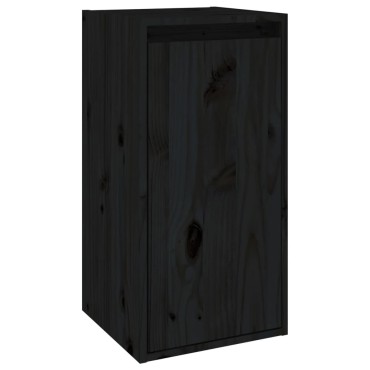 vidaXL Ντουλάπια Τοίχου 2 τεμ. Μαύρα 30x30x60cm από Μασίφ Ξύλο Πεύκου