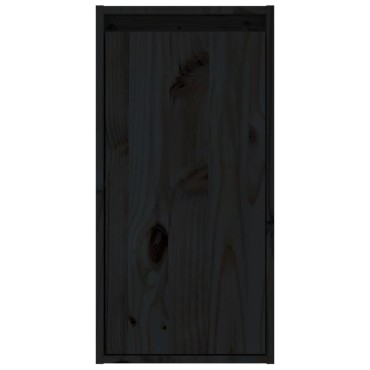 vidaXL Ντουλάπια Τοίχου 2 τεμ. Μαύρα 30x30x60cm από Μασίφ Ξύλο Πεύκου