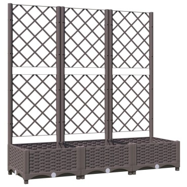 vidaXL Ζαρντινιέρα Κήπου με Καφασωτό Καφέ 120 x 40 x 121,5 εκ. από PP