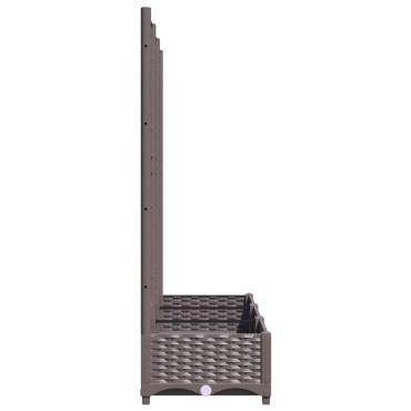 vidaXL Ζαρντινιέρα Κήπου με Καφασωτό Καφέ 120 x 40 x 121,5 εκ. από PP