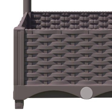 vidaXL Ζαρντινιέρα Κήπου με Καφασωτό Καφέ 120 x 40 x 121,5 εκ. από PP