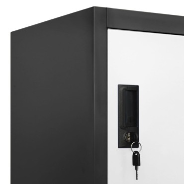 vidaXL Φοριαμός Ανθρακί και Λευκός 90x45x180cm Ατσάλινος 1 τεμ.
