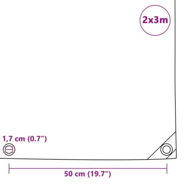 vidaXL Μουσαμάς Μαύρος 650 γρ./μ.² 2 x 3 μ.