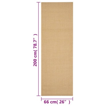 vidaXL Χαλί 66x200cm από Φυσικό Σιζάλ