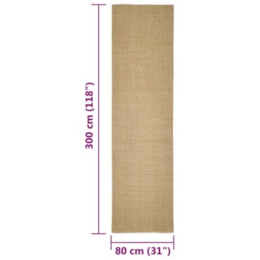 vidaXL Χαλί 80x300cm από Φυσικό Σιζάλ