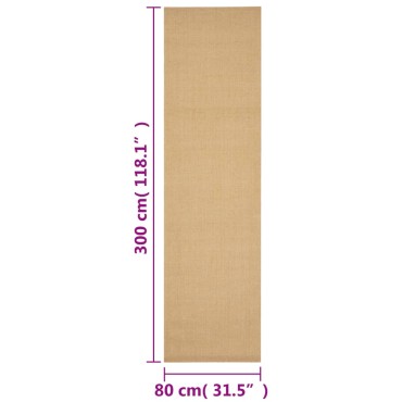 vidaXL Χαλί 80x300cm από Φυσικό Σιζάλ