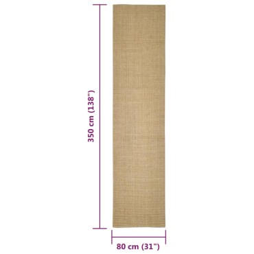 vidaXL Χαλί 80x350cm από Φυσικό Σιζάλ