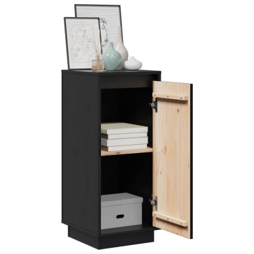 vidaXL Ντουλάπια 2 τεμ. Μαύρα 31,5x34x75cm από Μασίφ Ξύλο Πεύκου