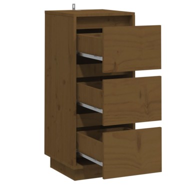 vidaXL Συρταριέρες 2 τεμ. Καφέ Μελί 32x34x75cm από Μασίφ Ξύλο Πεύκου