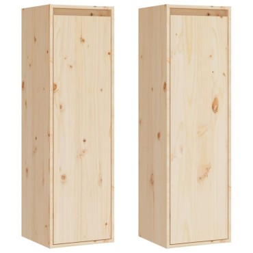 vidaXL Ντουλάπια Τοίχου 2 τεμ. 30x30x100cm από Μασίφ Ξύλο Πεύκου