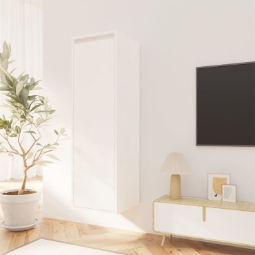 vidaXL Ντουλάπι Τοίχου Λευκό 30x30x100cm από Μασίφ Ξύλο Πεύκου 1 τεμ.
