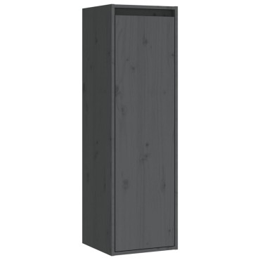 vidaXL Ντουλάπια Τοίχου 2 τεμ. Γκρι 30x30x100cm από Μασίφ Ξύλο Πεύκου