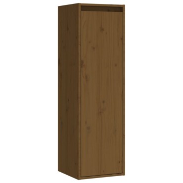vidaXL Ντουλάπια Τοίχου 2 τεμ. Καφέ Μελί 30x30x100cm Μασίφ Ξύλο Πεύκου