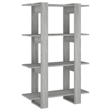 vidaXL Βιβλιοθήκη/Διαχωριστικό Χώρου Γκρι Sonoma 80x30x123,5cm 1 τεμ.