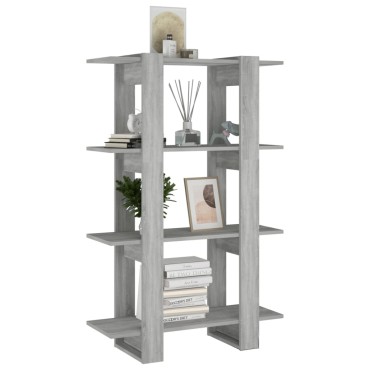 vidaXL Βιβλιοθήκη/Διαχωριστικό Χώρου Γκρι Sonoma 80x30x123,5cm 1 τεμ.