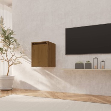 vidaXL Ντουλάπι Τοίχου Καφέ Μελί 30x30x40cm από Μασίφ Ξύλο Πεύκου 1 τεμ.