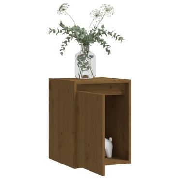 vidaXL Ντουλάπι Τοίχου Καφέ Μελί 30x30x40cm από Μασίφ Ξύλο Πεύκου 1 τεμ.