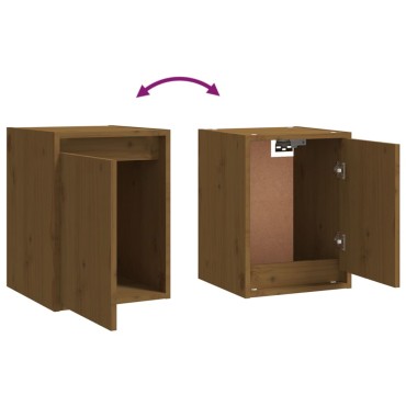 vidaXL Ντουλάπι Τοίχου Καφέ Μελί 30x30x40cm από Μασίφ Ξύλο Πεύκου 1 τεμ.