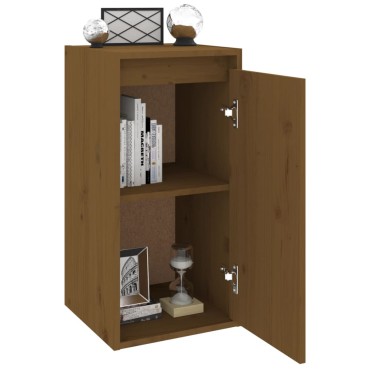 vidaXL Ντουλάπια Τοίχου 2 τεμ. Καφέ Μελί 30x30x60cm Μασίφ Ξύλο Πεύκου