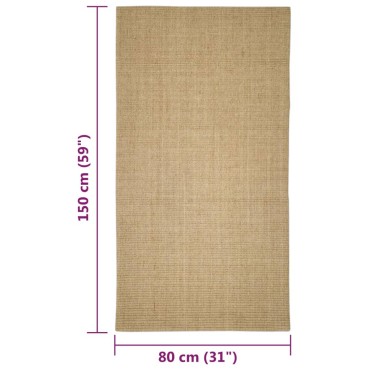 vidaXL Χαλί 80x150cm από Φυσικό Σιζάλ