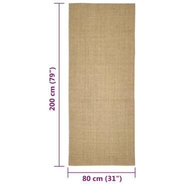 vidaXL Χαλί 80x200cm από Φυσικό Σιζάλ