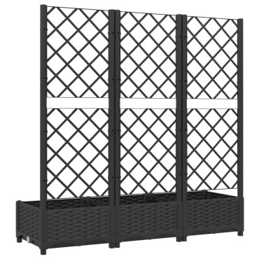 vidaXL Ζαρντινιέρα Κήπου με Καφασωτό Μαύρο 120 x 40 x 121,5 εκ. από PP