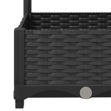 vidaXL Ζαρντινιέρα Κήπου με Καφασωτό Μαύρο 120 x 40 x 121,5 εκ. από PP