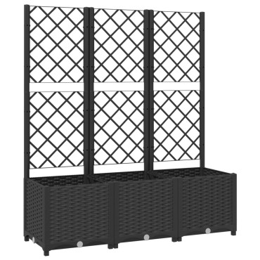 vidaXL Ζαρντινιέρα Κήπου με Καφασωτό Μαύρο 120 x 40 x 136 εκ. από PP