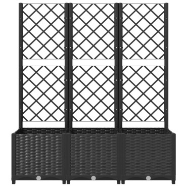 vidaXL Ζαρντινιέρα Κήπου με Καφασωτό Μαύρο 120 x 40 x 136 εκ. από PP