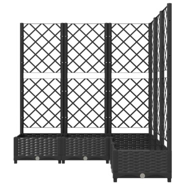 vidaXL Ζαρντινιέρα Κήπου με Καφασωτό Μαύρο 120x120x121,5 εκ. από PP