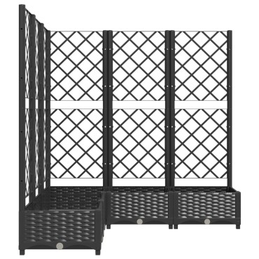 vidaXL Ζαρντινιέρα Κήπου με Καφασωτό Μαύρο 120x120x121,5 εκ. από PP