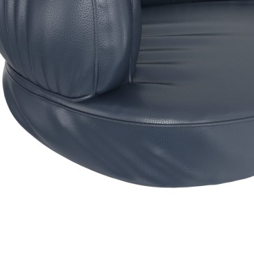 vidaXL Εργονομικό Κρεβάτι Σκύλου Σκούρο Μπλε 60x42 εκ. Συνθετ. Δέρμα