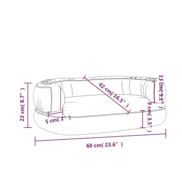 vidaXL Εργονομικό Κρεβάτι Σκύλου Σκούρο Μπλε 60x42 εκ. Συνθετ. Δέρμα