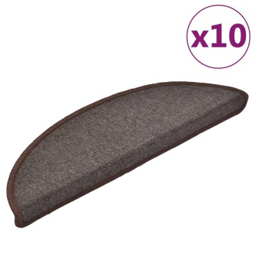 vidaXL Πατάκια Σκάλας 10 τεμ. Coffee Brown 56x17x3 εκ.