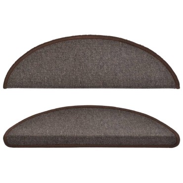 vidaXL Πατάκια Σκάλας 10 τεμ. Coffee Brown 56x17x3 εκ.