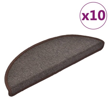 vidaXL Πατάκια Σκάλας 10 τεμ. Coffee Brown 65x24x4 εκ.