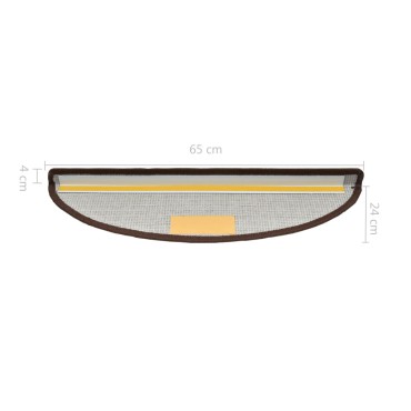 vidaXL Πατάκια Σκάλας 10 τεμ. Coffee Brown 65x24x4 εκ.