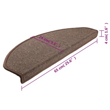 vidaXL Πατάκια Σκάλας 10 τεμ. Coffee Brown 65x24x4 εκ.