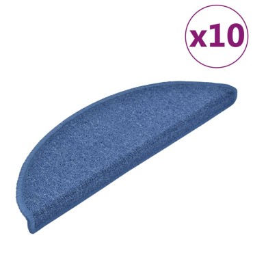 vidaXL Πατάκια Σκάλας 10 τεμ. Μπλε 56x17x3 εκ.