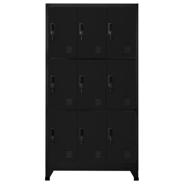 vidaXL Φοριαμός Μαύρος 90x45x180cm Ατσάλινος 1 τεμ.