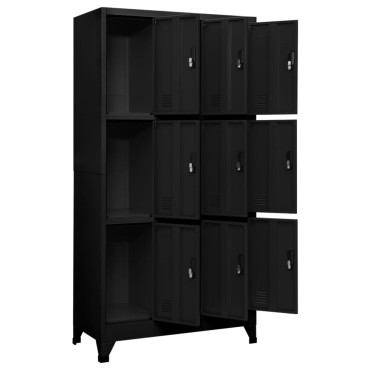 vidaXL Φοριαμός Μαύρος 90x45x180cm Ατσάλινος 1 τεμ.