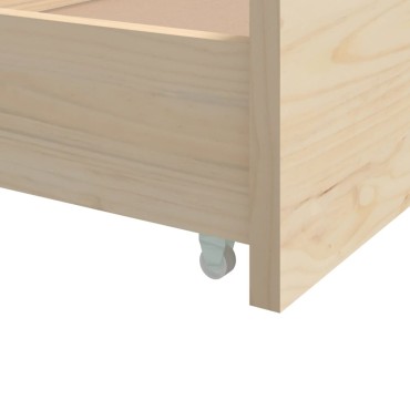 vidaXL Πλαίσιο Κρεβατιού με Συρτάρια 90x200cm Μασίφ Ξύλο Πεύκου 1 τεμ. - Μονό