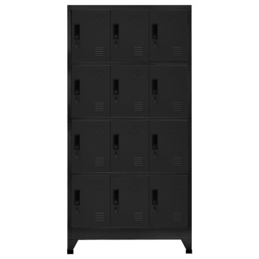 vidaXL Φοριαμός Μαύρος 90x45x180cm Ατσάλινος 1 τεμ.