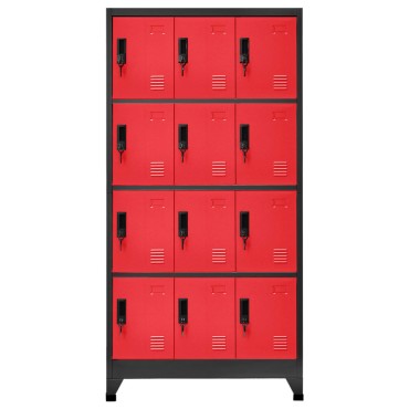 vidaXL Φοριαμός Ανθρακί / Κόκκινο 90x45x180cm Ατσάλινος 1 τεμ.