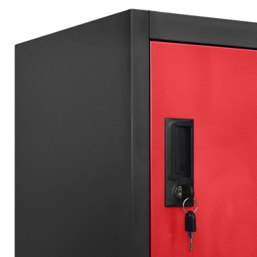 vidaXL Φοριαμός Ανθρακί / Κόκκινο 90x45x180cm Ατσάλινος 1 τεμ.