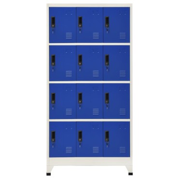 vidaXL Φοριαμός Γκρι και Μπλε 90x45x180cm Ατσάλινος 1 τεμ.