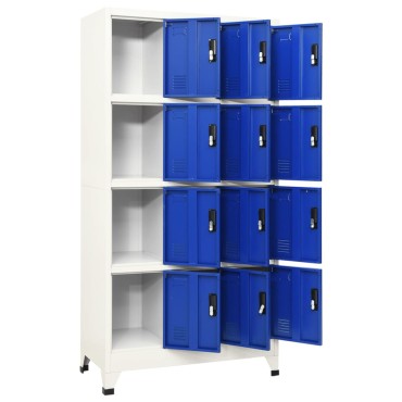 vidaXL Φοριαμός Γκρι και Μπλε 90x45x180cm Ατσάλινος 1 τεμ.